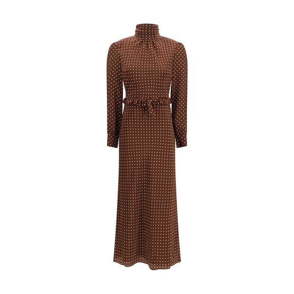 ALESSANDRA RICH Dresses & Skirts - Alessandra Rich Women Polka Dot Silk Crêpe De Chine Midi Dress With Bow